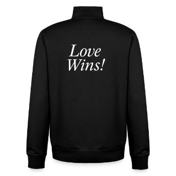 NEW -- Love Wins! - Unisex Organic Zip Sweatshirt by Stanley/Stella - black - Back - AI Model Male 185 light (185cm)
