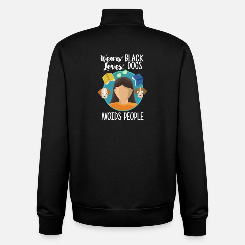 Introverti - Sweat zippé unisexe en coton bio Stanley/Stella - noir