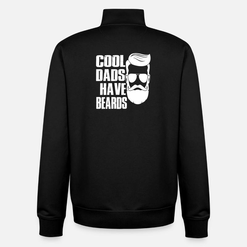 cool dads have beards - Unisex Organic Zip Sweatshirt by Stanley/Stella - black