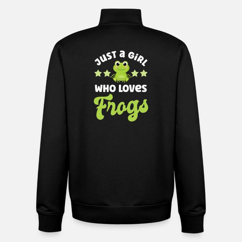 Grenouilles grenouilles - Sweat zippé unisexe en coton bio Stanley/Stella - noir