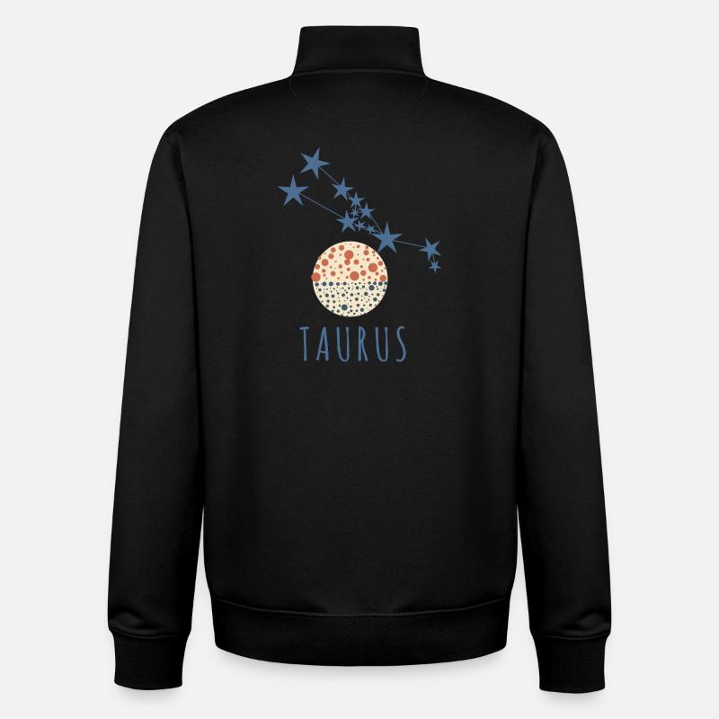 La constellation du Taureau - Sweat zippé unisexe en coton bio Stanley/Stella - noir