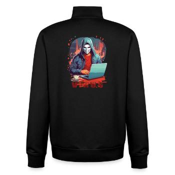 Anonymous Hacker - Unisex Organic Zip Sweatshirt von Stanley/Stella - Schwarz - Hinten - AI Model Male 185 light (185cm)