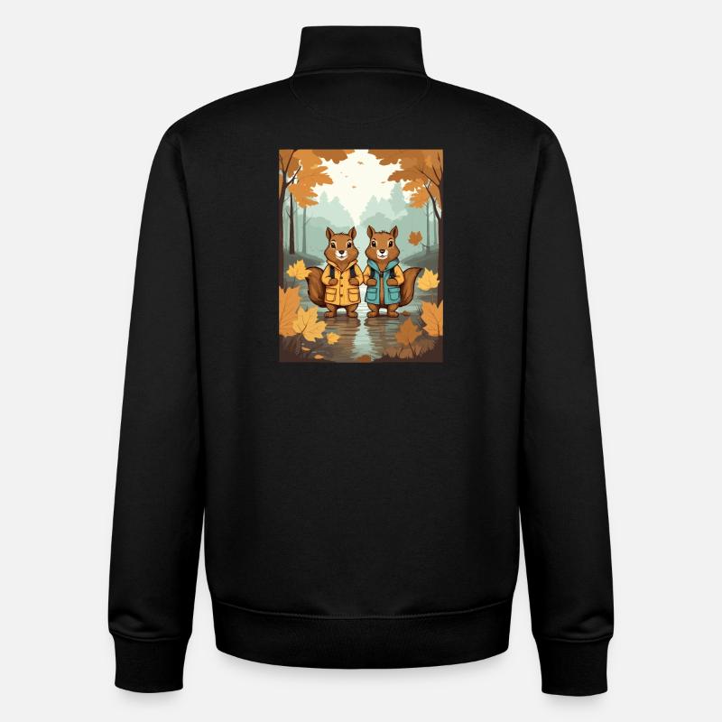 Süße Eichhörnchen - Unisex Organic Zip Sweatshirt von Stanley/Stella - Schwarz