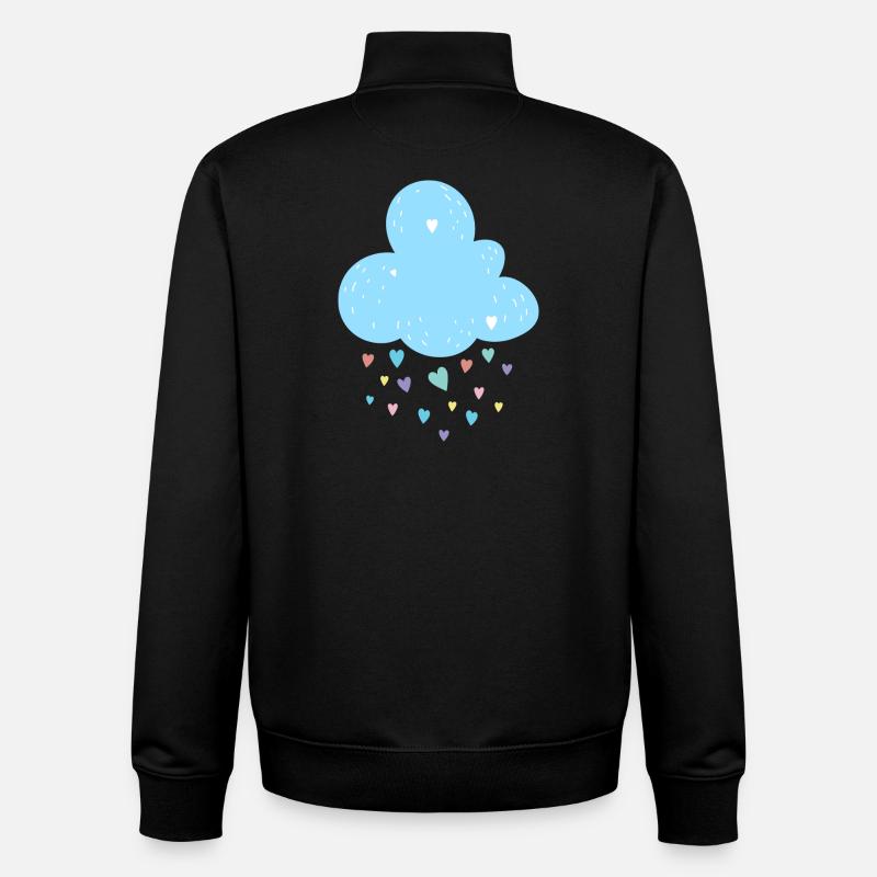 Nuage Pastel Coeurs Douche - Sweat zippé unisexe en coton bio Stanley/Stella - noir