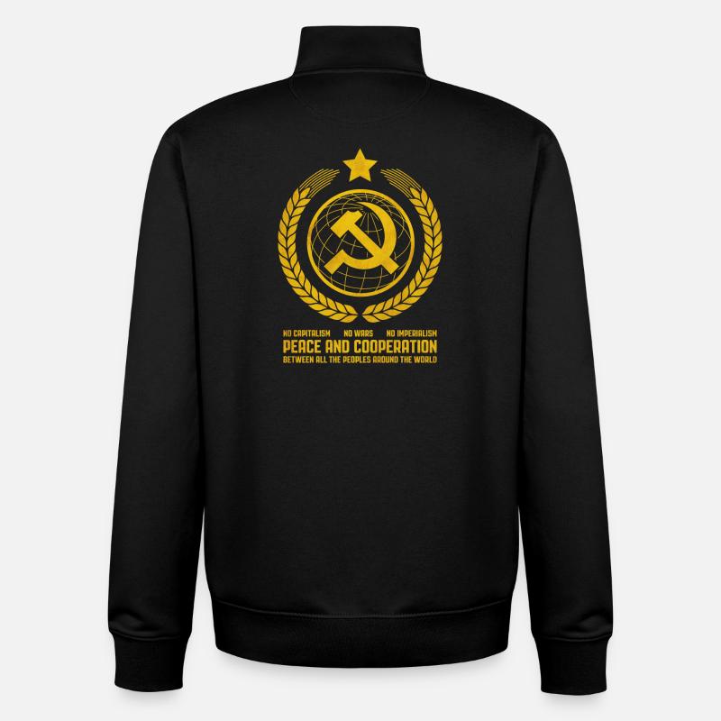 L’internationalisme communiste - Sweat zippé unisexe en coton bio Stanley/Stella - noir