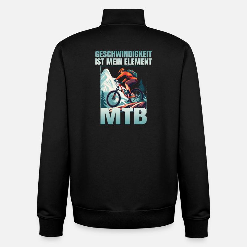 Geschwindigkeit ist mein Element - Unisex Organic Zip Sweatshirt von Stanley/Stella - Schwarz