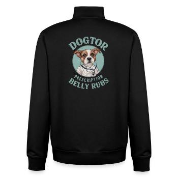 Dogtor's Prescription: Belly Rubs - Unisex Organic Zip Sweatshirt von Stanley/Stella - Schwarz - Hinten - AI Model Male 185 light (185cm)