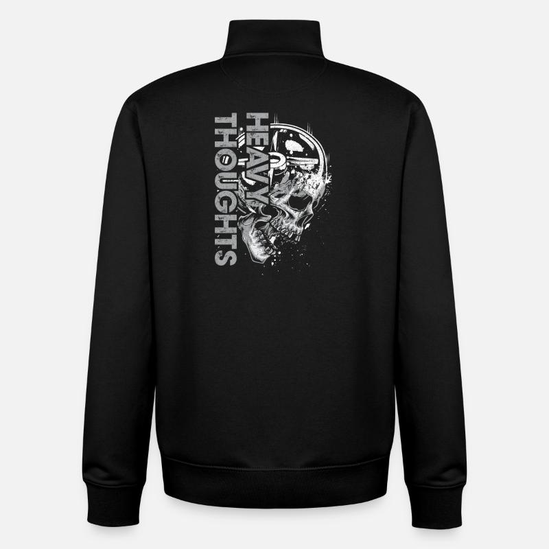 Crâne Vinyle Pulse Graphique - Sweat zippé unisexe en coton bio Stanley/Stella - noir