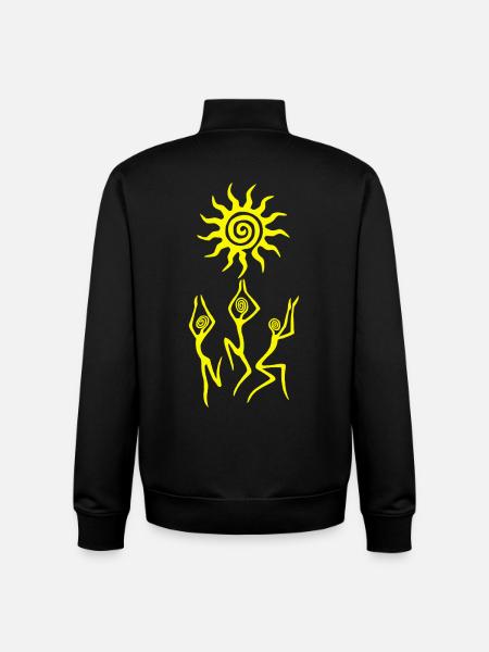 La danse du soleil jaune - Sweat zippé unisexe en coton bio Stanley/Stella - noir