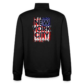 Conception du drapeau de la ville de New York - Sweat zippé unisexe en coton bio Stanley/Stella - noir - Dos - AI Model Male 185 light (185cm)