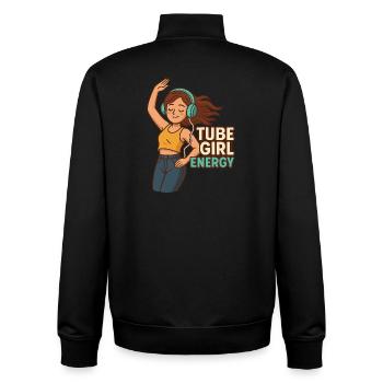Tube Girl Energy - Unisex Organic Zip Sweatshirt by Stanley/Stella - black - Back - AI Model Male 185 light (185cm)