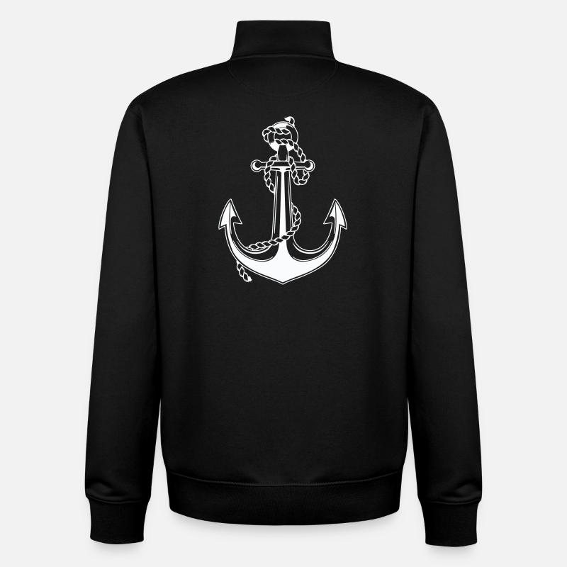 Anker mit Seil Motiv - Unisex Organic Zip Sweatshirt von Stanley/Stella - Schwarz