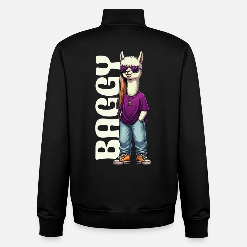 Baggy Alpaca - Unisex Organic Zip Sweatshirt by Stanley/Stella - black
