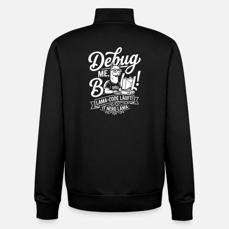 Lama Code Debug Design - Unisex Organic Zip Sweatshirt von Stanley/Stella - Schwarz