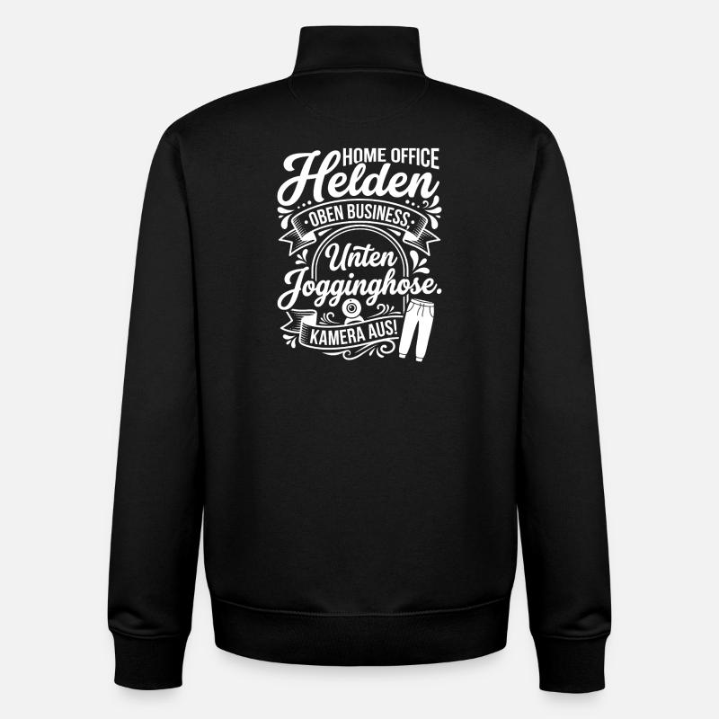 Conception des héros du Home Office - Sweat zippé unisexe en coton bio Stanley/Stella - noir