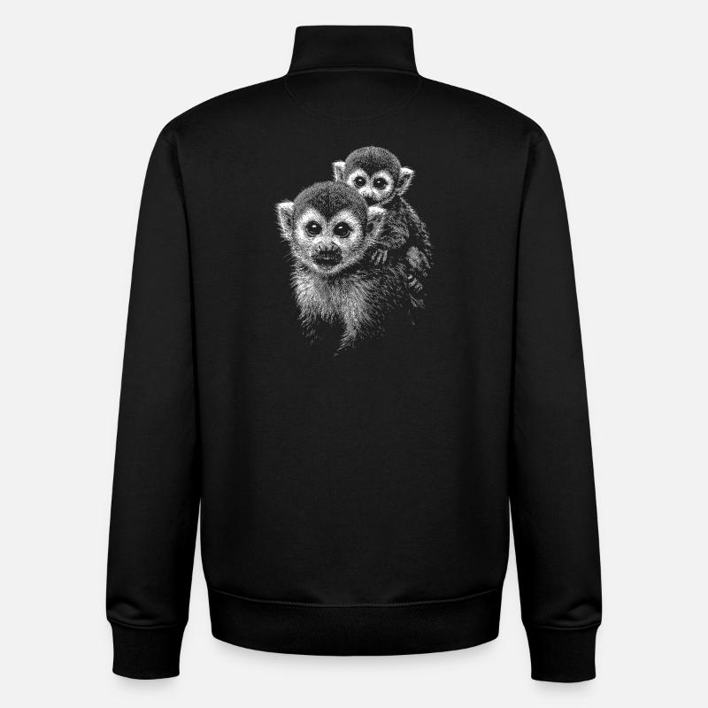 Squirrel monkey - Unisex Organic Zip Sweatshirt by Stanley/Stella - black
