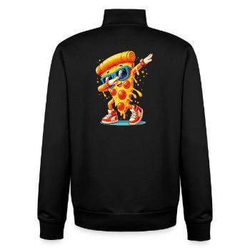 Tasser la pizza avec des lunettes de soleil, la danse Dab Pizza au fromage - Sweat zippé unisexe en coton bio Stanley/Stella - noir - Dos - AI Model Male 185 light (185cm)
