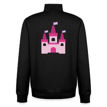 Château de la Princesse - Sweat zippé unisexe en coton bio Stanley/Stella - noir - Dos - AI Model Male 185 light (185cm)