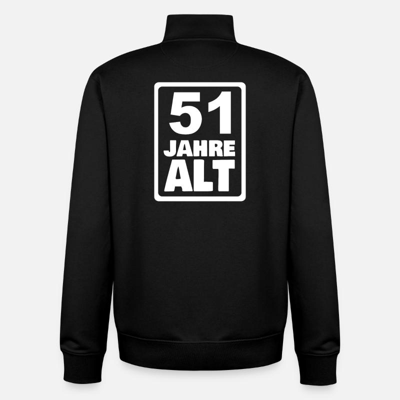 Alter 51 - Unisex Organic Zip Sweatshirt von Stanley/Stella - Schwarz