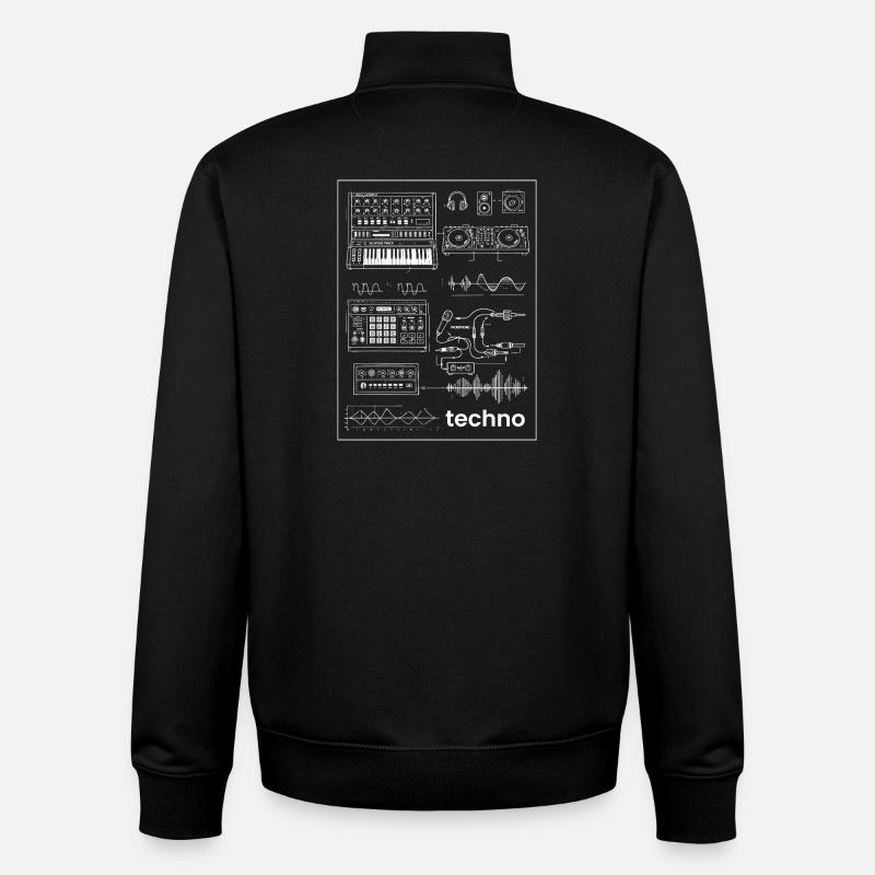 Techno Studio Synthese - Unisex Organic Zip Sweatshirt von Stanley/Stella - Schwarz