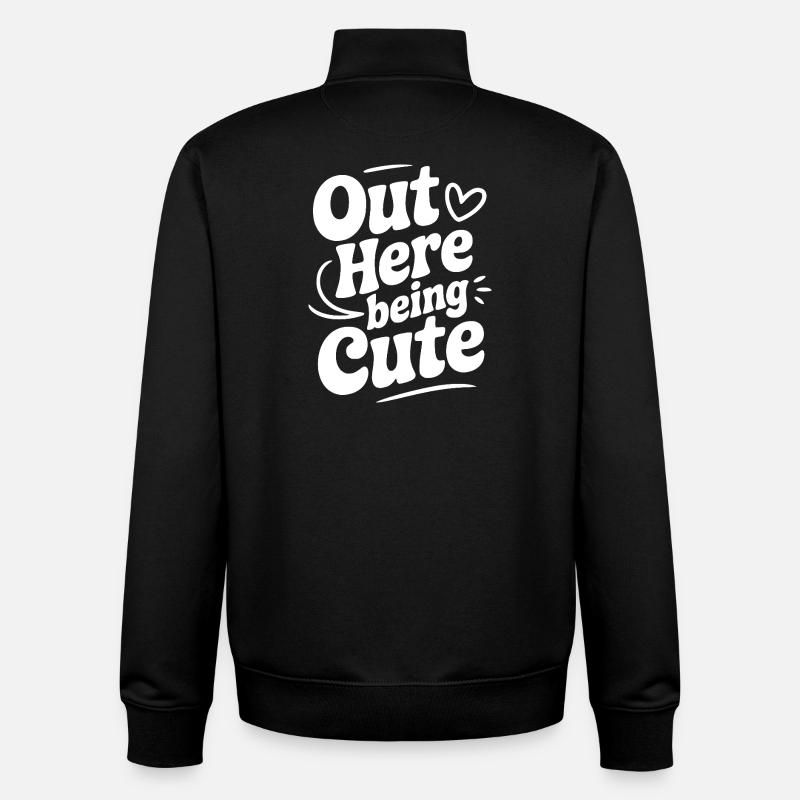 Ici à être mignonne - Sweat zippé unisexe en coton bio Stanley/Stella - noir