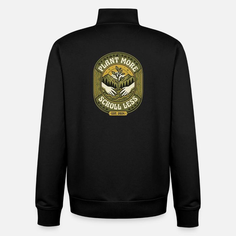 Plantez plus de plantes - Sweat zippé unisexe en coton bio Stanley/Stella - noir
