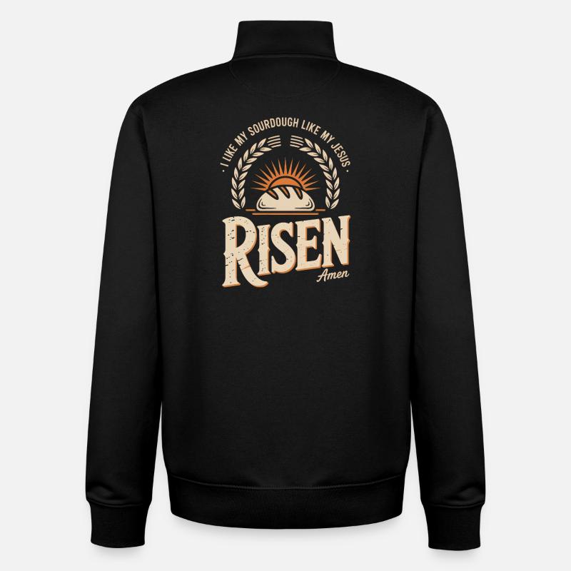 Lever du levain - Sweat zippé unisexe en coton bio Stanley/Stella - noir