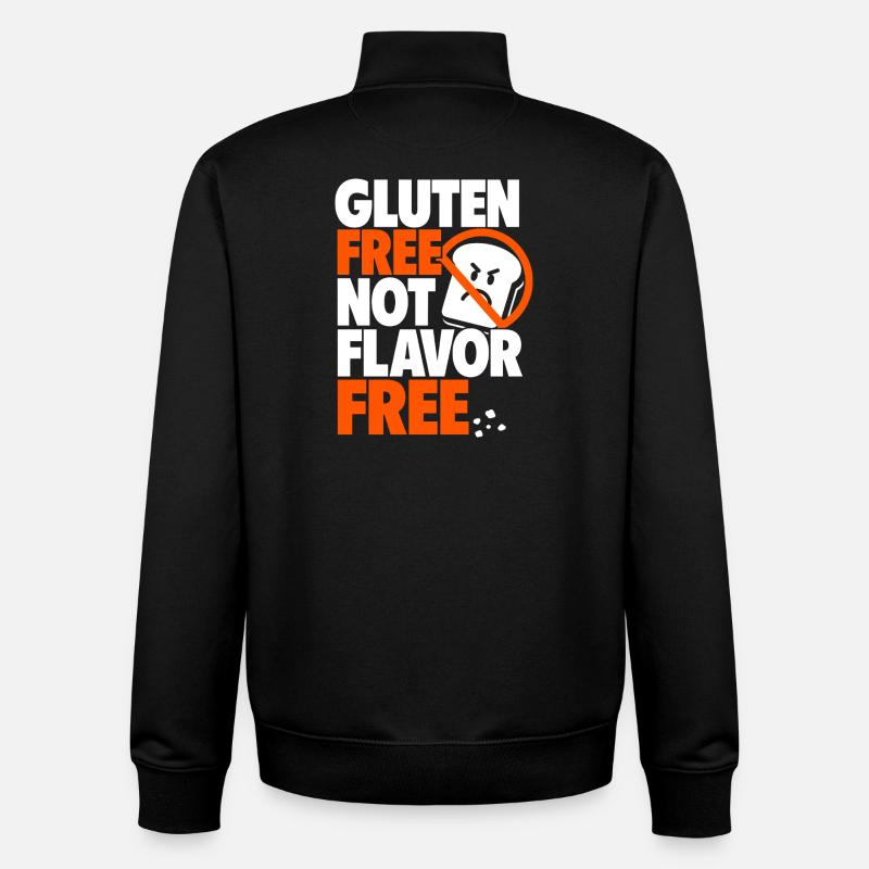 Sans gluten, pas sans arôme - Sweat zippé unisexe en coton bio Stanley/Stella - noir