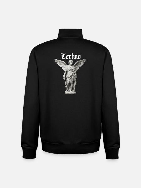 Techno Angel Gothic Statue Motif - Unisex Organic Zip Sweatshirt by Stanley/Stella - black