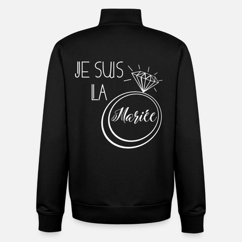 je suis la mariée - Sweat zippé unisexe en coton bio Stanley/Stella - noir
