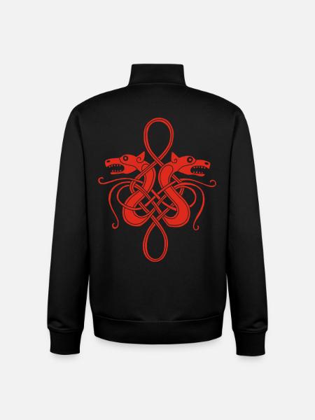 Red Viking Hydra - Unisex Organic Zip Sweatshirt by Stanley/Stella - black