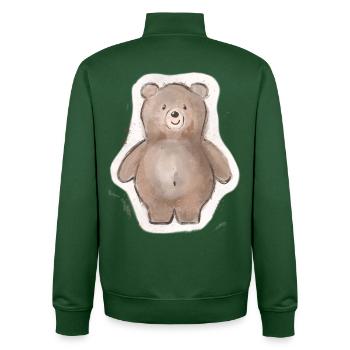 Dicker Bär - Unisex Organic Zip Sweatshirt von Stanley/Stella - Flaschengrün - Hinten - AI Model Male 185 dark (185cm)