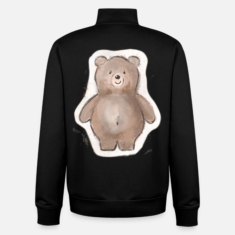 Fat Bear - Unisex Organic Zip Sweatshirt by Stanley/Stella - black