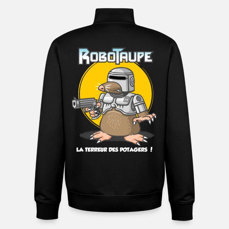 Robotaupe - Sweat zippé unisexe en coton bio Stanley/Stella - noir