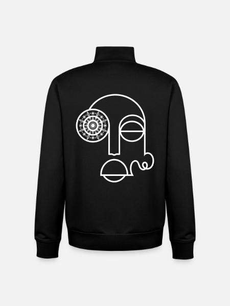 Abstract Face / Modern Abstract Face - Unisex Organic Zip Sweatshirt by Stanley/Stella - black