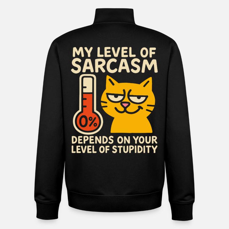 Freche Katze Sarkasmus Grafik T-Shirt - Unisex Organic Zip Sweatshirt von Stanley/Stella - Schwarz