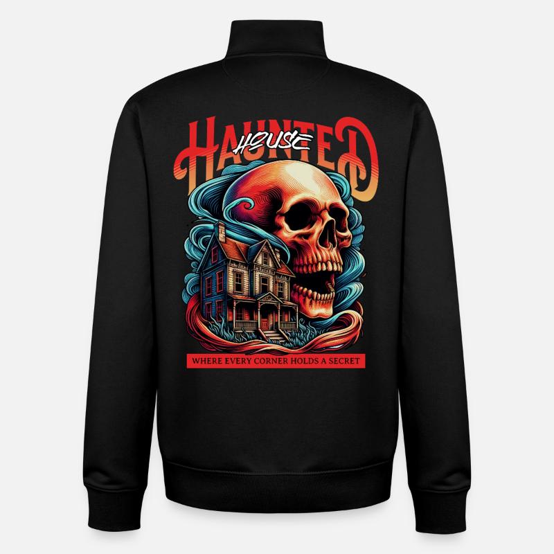Horror - Hounted House - Unisex Organic Zip Sweatshirt by Stanley/Stella - black