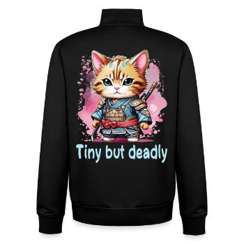 Japanese Kawaii Ninja Cat - Unisex Organic Zip Sweatshirt by Stanley/Stella - black - Back - AI Model Male 185 light (185cm)