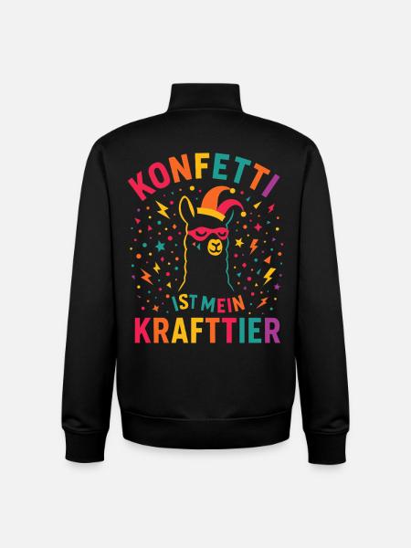 Carnival Confetti Alpaca with Fool's Cap - Unisex Organic Zip Sweatshirt by Stanley/Stella - black