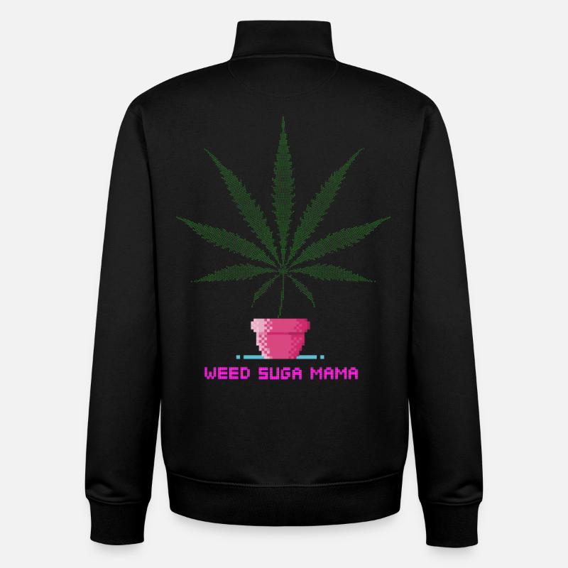 Weed Suga Mama - Sweat zippé unisexe en coton bio Stanley/Stella - noir