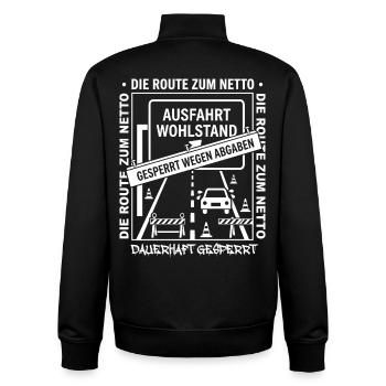 Die Route Zum Netto Dauerhaft Gesperrt - Unisex Organic Zip Sweatshirt von Stanley/Stella - Schwarz - Hinten - AI Model Male 185 light (185cm)