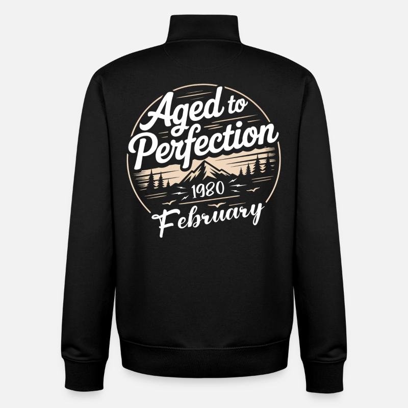 Februar 1980  - Unisex Organic Zip Sweatshirt von Stanley/Stella - Schwarz