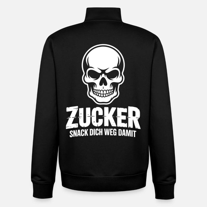 Sugar Skull Snack Design - Unisex Organic Zip Sweatshirt by Stanley/Stella - black