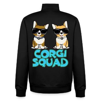 Corgi Squad – Geschenk für Hundefreunde - Unisex Organic Zip Sweatshirt von Stanley/Stella - Schwarz - Hinten - AI Model Male 185 light (185cm)