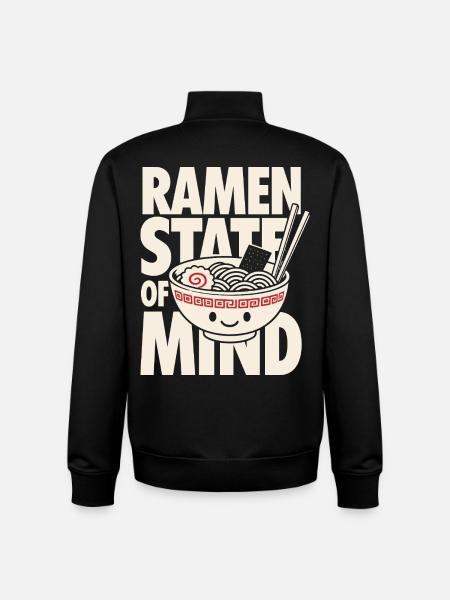 Ramen State Of Mind Kawaii Motif - Unisex Organic Zip Sweatshirt by Stanley/Stella - black