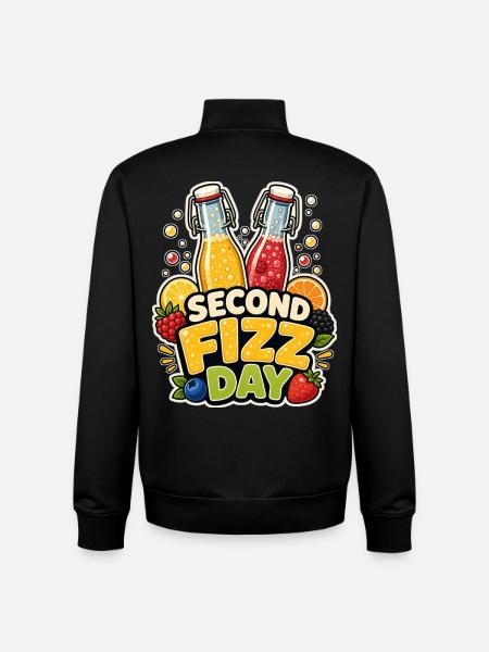 SECOND FIZZ DAY - Unisex Organic Zip Sweatshirt by Stanley/Stella - black