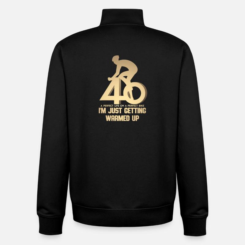40. Geburtstag Radfahrer - Unisex Organic Zip Sweatshirt von Stanley/Stella - Schwarz