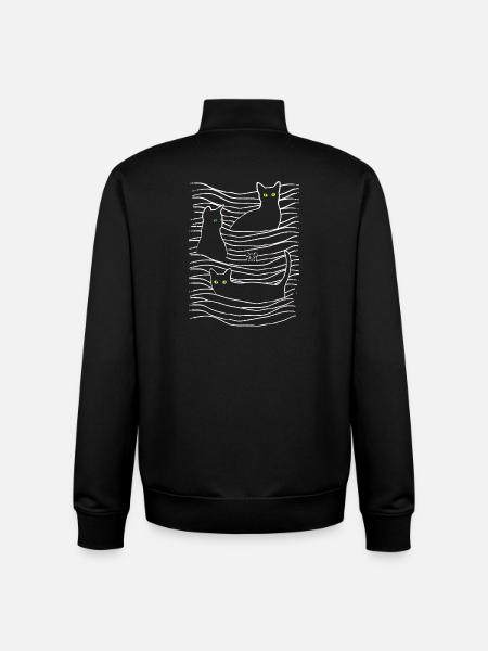 Cats | Cat eyes | Cat & mouse - Unisex Organic Zip Sweatshirt by Stanley/Stella - black