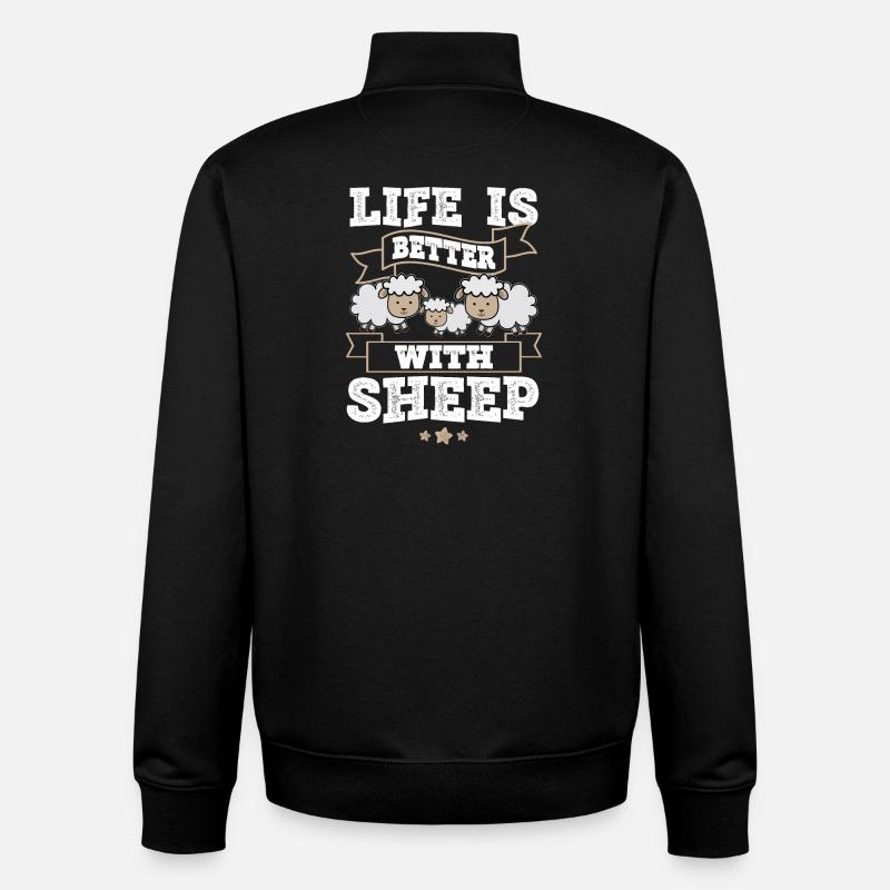 Schaf - Unisex Organic Zip Sweatshirt von Stanley/Stella - Schwarz