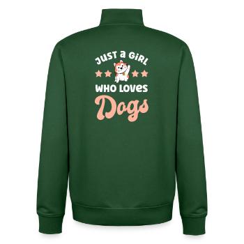 Dog Dogs - Unisex Organic Zip Sweatshirt by Stanley/Stella - bottle green - Back - AI Model Male 185 dark (185cm)
